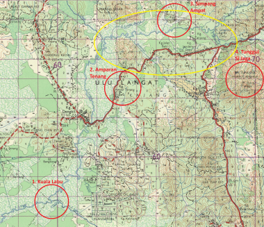 Peta kemungkinan lokasi Subang Hilang, 1962
